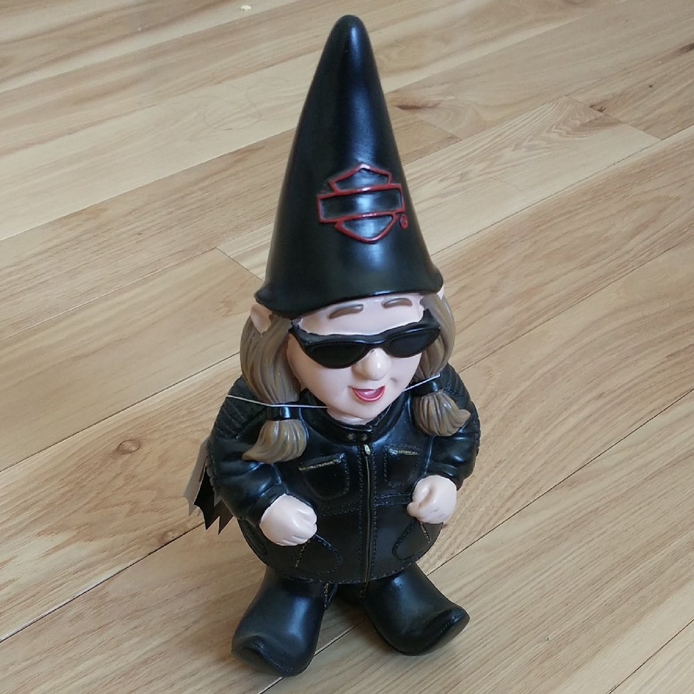 Harley Davidson Lady Biker Garden Gnome/Gnomette 11"